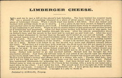 Limberger Cheese Postcard