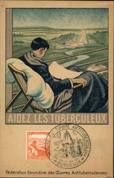 Help Fight Tuberculosis Bordeaux, GIRONDE France Postcard Postcard