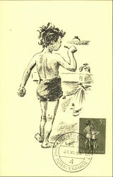 A girl brushing her teeth Postcard