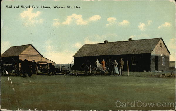 Sod and Wood Farm House, Western No. Dak North Dakota
