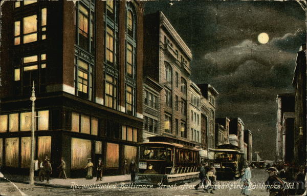 Reconstructed Baltimore Street, after the great fire Maryland