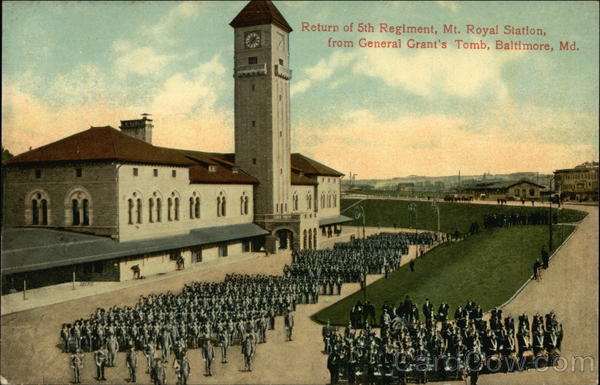 Return of 5th Regiment Mt. Royal Station from General Grant's Tomb Baltimore Maryland