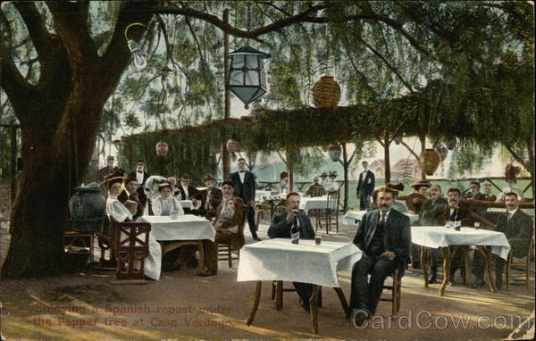 Casa Verdugo Restaurant - Diners under the Pepper Tree Glendale California