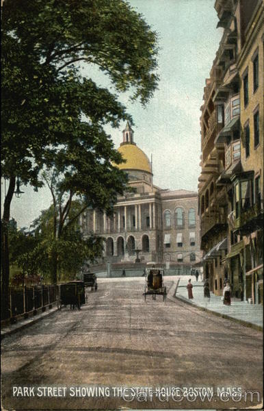 Park Street showing the State House Boston Massachusetts