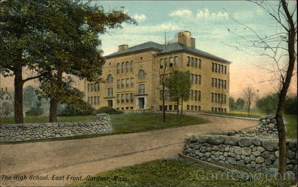 The High School, East Front Gardner Massachusetts