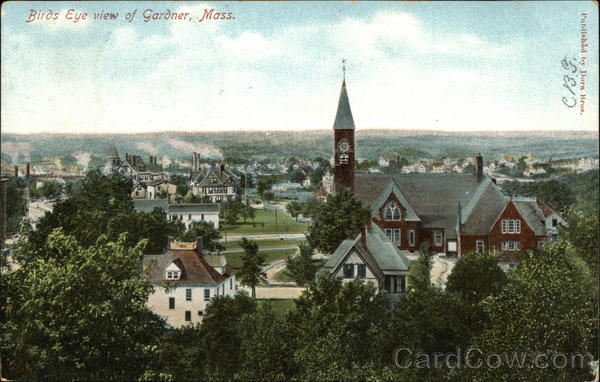 Bird's Eye view of Gardner Massachusetts