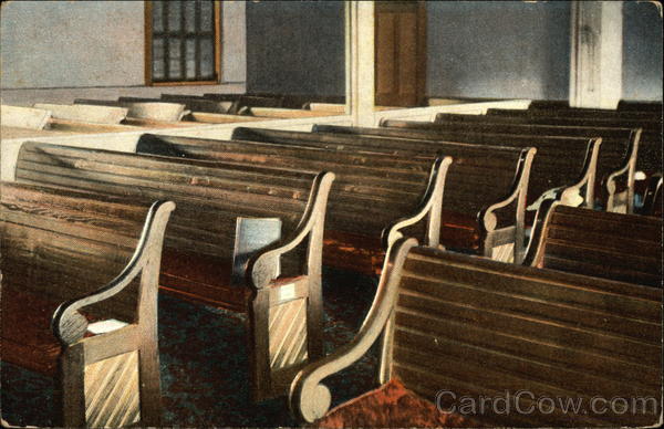 Interior Friends Meeting House Showing Whittier's Pew Amesbury Massachusetts