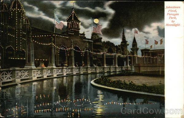 Johnstown Flood, Paragon Park by Moonlight Nantasket Beach Massachusetts