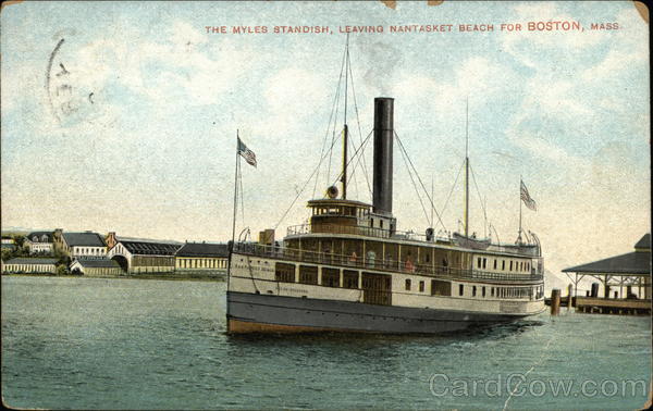 The Myles Standish, Leaving Nantasket Beach for Boston, Mass