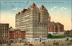 New Hall of Records and Court House Los Angeles, CA Postcard Postcard