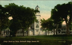 College Church and Vestry, Dartmouth College Postcard