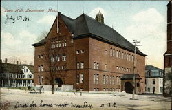 Town Hall Leominster, MA Postcard Postcard