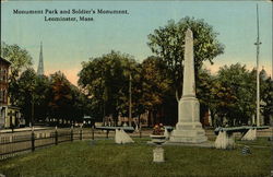Monument Park and Soldiers' Monument Postcard