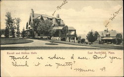 Revell and Holton Halls East Northfield, MA Postcard Postcard