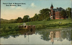 Perry's Pond & Marquard Hotel East Northfield, MA Postcard Postcard