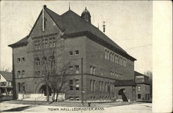 Town Hall Leominster, MA Postcard Postcard