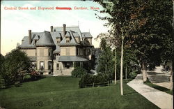Central Street and Heywood Gardner, MA Postcard Postcard