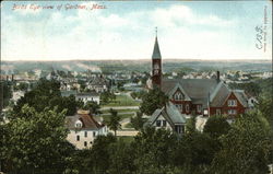 Bird's Eye view of Gardner Massachusetts Postcard Postcard