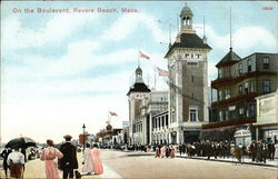 On the Boulevard Revere Beach, MA Postcard Postcard