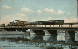 Charlestown Bridge and Elevated Railway Massachusetts Postcard Postcard