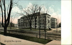 High School Springfield, MA Postcard Postcard
