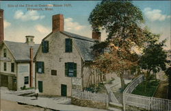 Site of the First or Common House 1620 Postcard