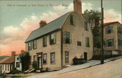 Site of Commons or First House in Plymouth, Mass Massachusetts Postcard Postcard