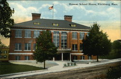 Homer School House Fitchburg, MA Postcard Postcard