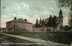 Pleasant and Davis Street Schools Greenfield, MA Postcard Postcard