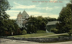 Library and Town Hall Postcard