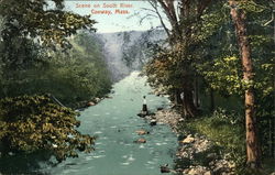 Scene on South River Conway, MA Postcard Postcard