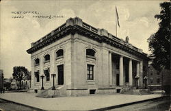 Street View of Post Office Fitchburg, MA Postcard Postcard
