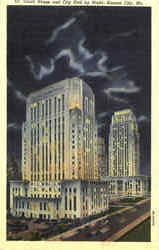 Court House And City Hall By Night Kansas City, MO Postcard Postcard