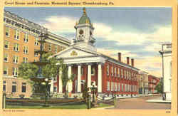 Court House And Fountain Memorial Square Postcard