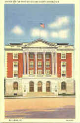 Unites States Post Office And Court House Rutland, VT Postcard Postcard
