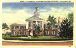Warren County Court House And Confederate Monument Postcard