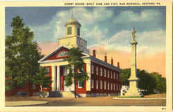 Court House And Civil War Memorial Bedford, PA Postcard Postcard