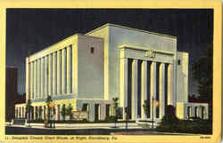 Dauphin County Court House At Night Harrisburg, PA Postcard Postcard