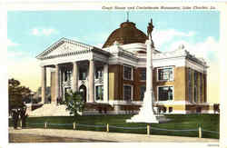 Court House And Confederate Monument Lake Charles, LA Postcard Postcard