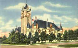 Spokane County Court House Washington Postcard 
