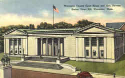 Worcester County Court House And Gen. Devens Statue Postcard
