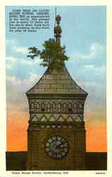 Lone Tree On Court House Tower Greensburg, IN Postcard 
