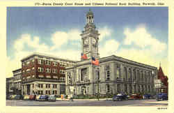 Huron County Court House And Citizens National Bank Building Norwalk, OH Postcard Postcard