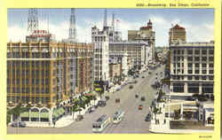 Broadway San Diego, CA Postcard Postcard