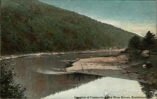 Junction of Connecticut and West Rivers Brattleboro Vermont