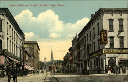 North Jefferson Street Battle Creek, MI Postcard Postcard