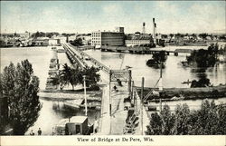 View of Bridge at De Pere, Wis Wisconsin Postcard Postcard