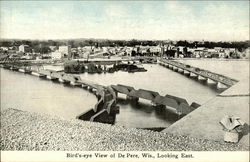 Bird's-eye View of DePere, Wis., Looking East Postcard