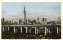 Terminal Tower from West Approach Bridge Postcard