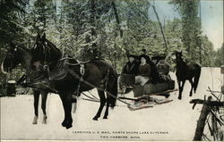 Carrying U.S. Mail, North Shore Lake Superior Postcard